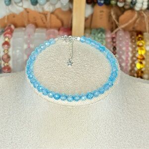S925 Blue Topaz Artisan Beaded Bracelet- HIGH QUALITY